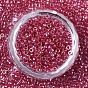 Glass Seed Beads, Fit for Machine Eembroidery, Transparent Inside Colours, Round