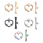 PVD Vacuum Plating 304 Stainless Steel Toggle Clasps, Heart