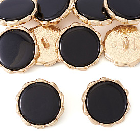 10шт. пуговицы из сплава смолы на хвостовике, 1-луночное, плоско-круглые