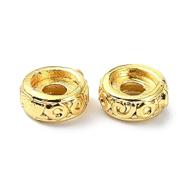 Rack Plating Brass Spacer Beads, Rondelle Beads, Long-Lasting Plated, Lead Free & Cadmium Free