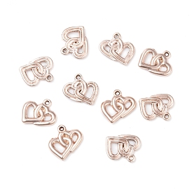 Cadmium Free & Nickel Free & Lead Free Alloy Pendants, Long-Lasting Plated, Heart to Heart, 18x18x2mm, Hole: 1mm