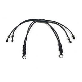 Armband Zeug, mit Nylonfaden, Messingperlen und Eisenbiegeringe