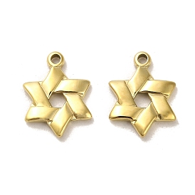 304 Stainless Steel Pendants, Star of David Charms
