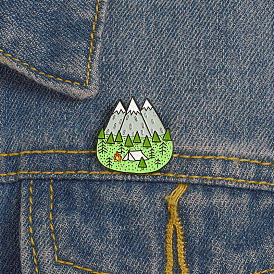Mountain Peak Commemorative Alloy Pin - Creative Three-Finger Snowy Summit Lapel Pin