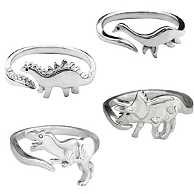 Dragon Zinc Alloy Cuff Rings for Unisex, Aniaml Finger Ring