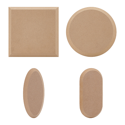 4Pcs 4 Styles MDF Wood Pottery Tools, Pottery Plate Forming Molds for Clay, Ceramics Molds for Handbuilding, Mixed Shape