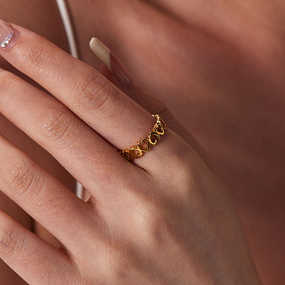 304 Парные кольца в форме полого сердца из нержавеющей стали, не выцветающие ювелирные изделия для женщин