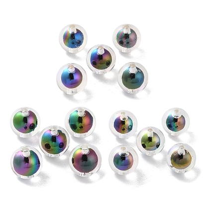 УФ-покрытие радужными переливающимися акриловыми бусинами, бусина в бусине, круглые
