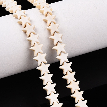 Синтетических нитей бирюзовые бусы, окрашенные, звезда