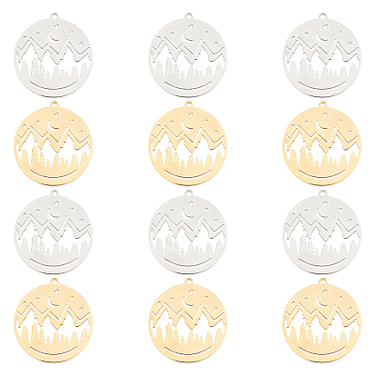 12 шт. 2 цвета 201 подвески из нержавеющей стали, плоский круглый с верблюдом