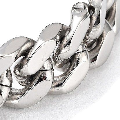 304 Stainless Steel Cuban Link Chains Bracelets for Men & Women