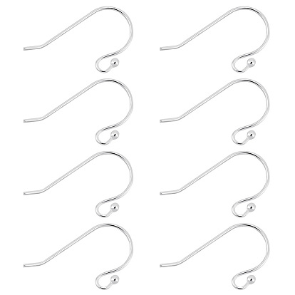16Pc 925 Sterling Silver Earring Hooks, Shepherd's Hook Ear Wire, with S925 Stamp
