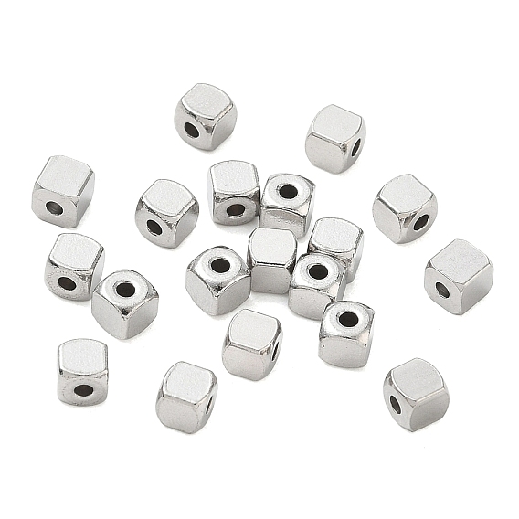 304 Stainless Steel Spacer Beads, Cube, Tarnish Free