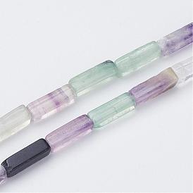 Natural Fluorite Bead Strands, Cuboid