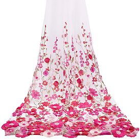 Отделка края с помощью сетки из полиэстеровой шелковой ткани, для платья своими руками, костюм, скатерть, ремесла занавес, домашний винтажный декор, цветочным узором