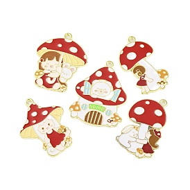 Золотили эмали сплава подвески, без кадмия и без свинца, гриб с девичьим шармом