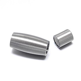 Column 304 Stainless Steel Magnetic Clasps with Glue-in Ends, Matte