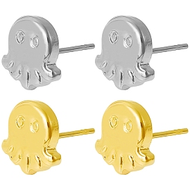 304 Stainless Steel Jellyfish Stud Earrings, Jewely for Women