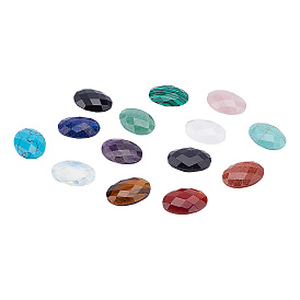 Natural & Synthetic Mixed Gemstong Beads, No Hole/Undrilled, Oval, Faceted