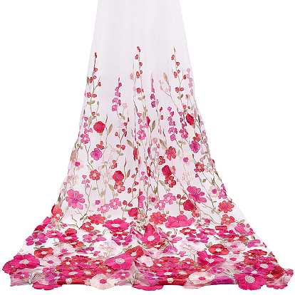 Отделка края с помощью сетки из полиэстеровой шелковой ткани, для платья своими руками, костюм, скатерть, ремесла занавес, домашний винтажный декор, цветочным узором