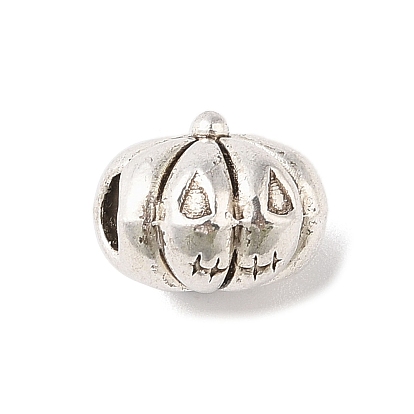 Tibetan Style Alloy European Beads, Large Hole Beads, Cadmium Free & Lead Free, Halloween Pumpkin