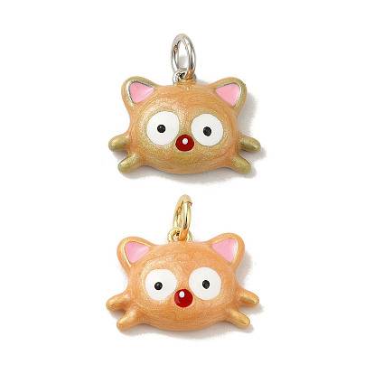 Подвески из латуни с эмалью в стойку, с целью перехода в кольце, долговечный, без свинца и без кадмия, кошачье очарование