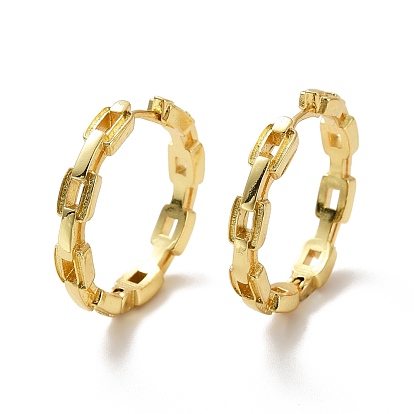 Rack Plating Brass Cable Chain Shape Hoop Earrings for Women, Cadmium Free & Lead Free