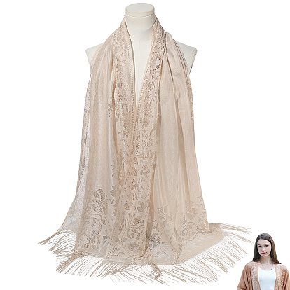 Шарф из полиэстерового кружева с кисточками для женщин