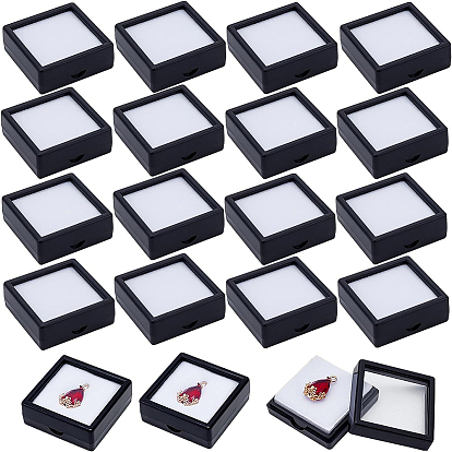 Акриловые подарочные коробки для украшений, с прозрачными окнами из ПВХ и белой губкой внутри, квадратный