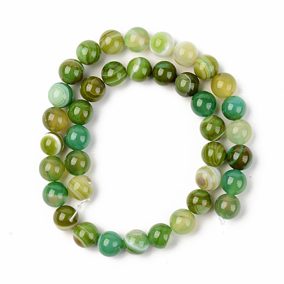 Natural Sardonyx Beads Strands, Dyed & Heated, Round