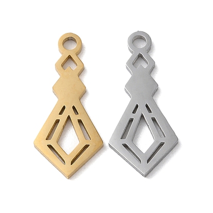 Ионное покрытие (ip) 304 подвески из нержавеющей стали, лазерная резка, ромб прелести