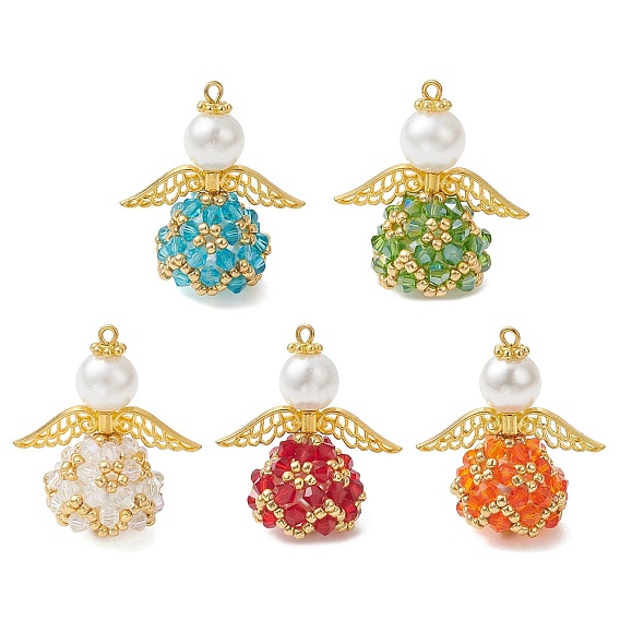 Стеклянные подвески, ангельское очарование, с фурнитурой из сплава и железной петлей, граненые