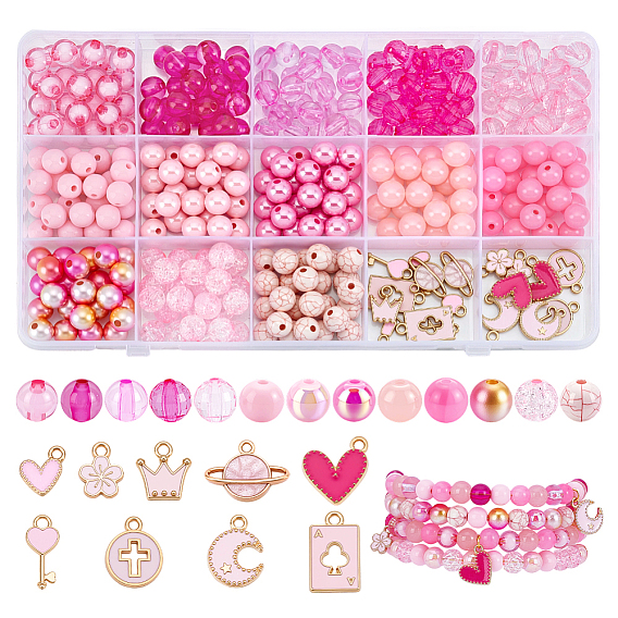 Набор ювелирных изделий diy, в том числе акриловые бусины, Подвески из эмали и сплава