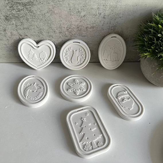 Рождественская серия подвесная бирка diy подвеска украшение силиконовые формы, изготовление изделий из эпоксидной смолы, белые