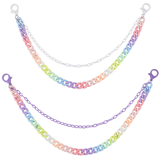 2 шт. 2 цветные двухслойные цепочные ремни из смолы для брюк