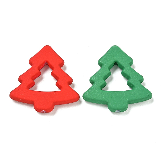 Непрозрачные акриловые бусины на рождественскую тематику, рождественская елка