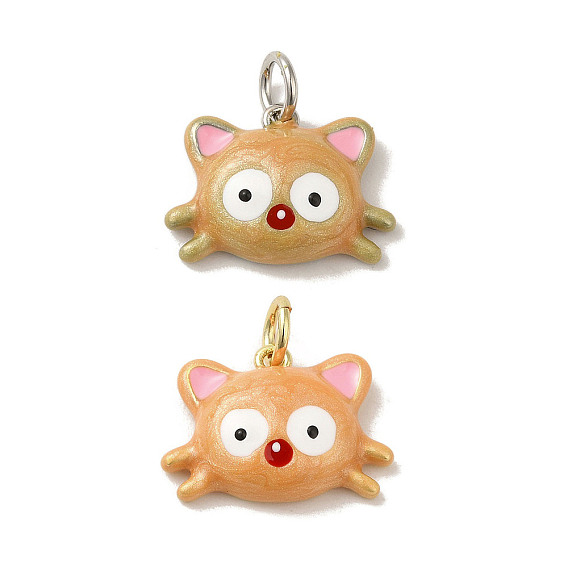 Подвески из латуни с эмалью в стойку, с целью перехода в кольце, долговечный, без свинца и без кадмия, кошачье очарование