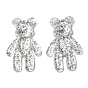 Transparent Resin Cabochons, Bear with Plastic Sequins