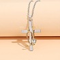 Стетоскоп крест сплав кристалл горный хрусталь кулон ожерелья для женщин