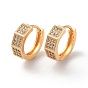 Brass Hoop Earrings with Rhinestone, Rectangle