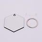 Sublimation Blanks Keychains, MDF Board Heat Transfer Keyring, for Heat Press, Hexagon, Platinum
