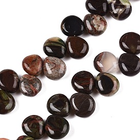 Natural Multi-Color Agate Beads Strands, Teardrop, Top Drilled