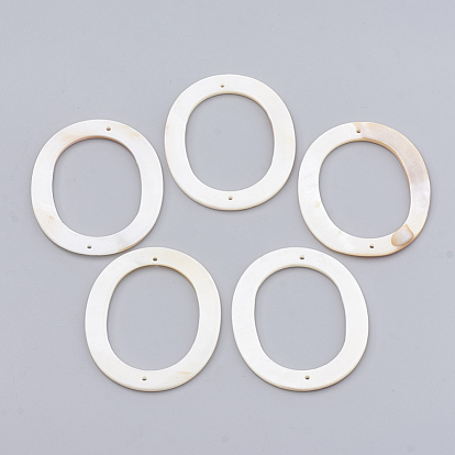 Freshwater Shell Links Connectors, Oval