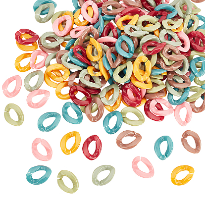 Opaque Acrylic Linking Rings, Quick Link Connectors, For Curb Chains Making, Twist