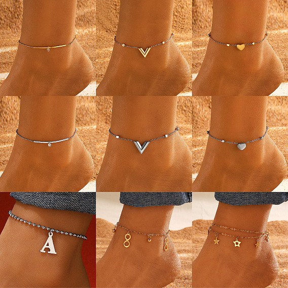 304 браслет на ногу из нержавеющей стали для женщин