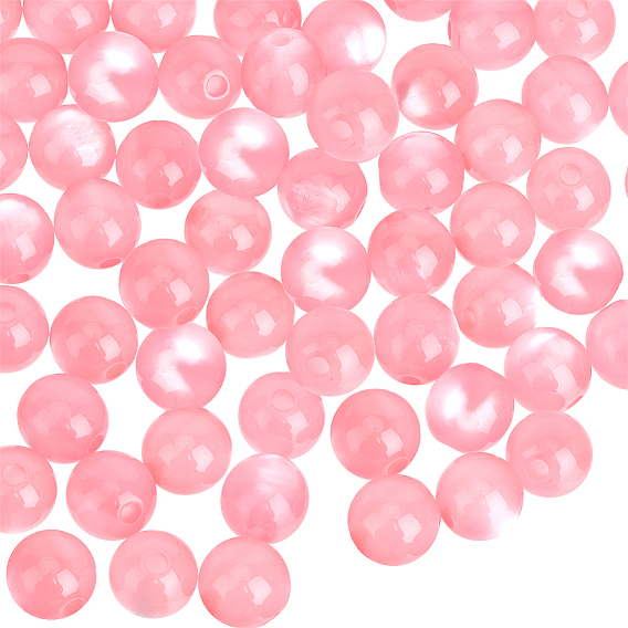 120шт. прозрачные смоляные бусины, имитации кошачьего глаза , круглые