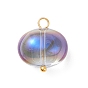 Galvanoplastie pendentifs en perles de verre, avec tête sphérique en laiton, ovale