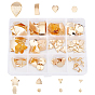 Brass Ear Stud Findings, with Loop, Mixed Shapes