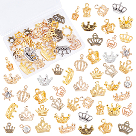 50Pcs 25 Style Alloy Pendants, DIY Accessoies for UV Resin Jewelry Making, Mixed Shapes