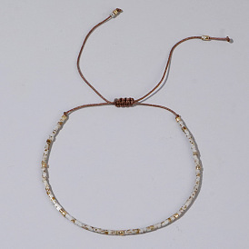 Регулируемые плетеные браслеты из стеклянных бусин в богемном стиле